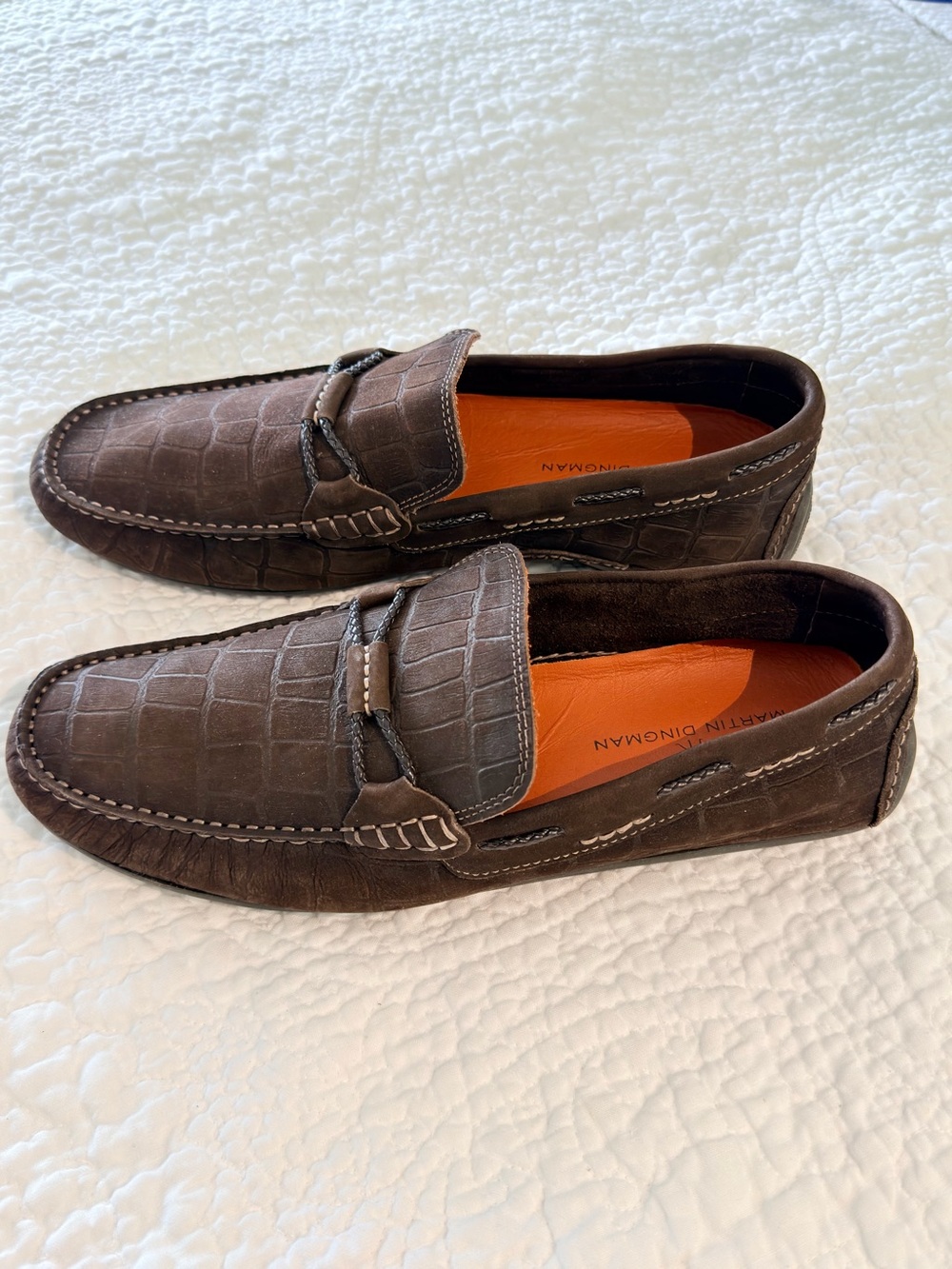 Martin Dingman Men's Slip-On Loafer with Orange Insole - size 10.5